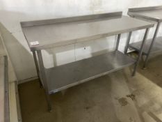 2-Tier Stainless Steel Prep Table with Splashback, 1500 x 600 x 860mm