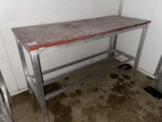 Aluminium Frame Removable Composite Top Butchers Table Approx. 1500 x 600 x 850mm