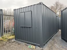 Steel Anti-Vandal Site Office Container, Charcoal, 21 x 8ft, Contents Included, Lockable, Collection