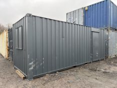 Steel Anti-Vandal Site Office Container, Charcoal, 21 x 8ft, Contents Included, Lockable, Collection