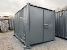 Steel Anti-Vandal Site Storage Container, Charcoal, 12 x 8ft, Content Included, Collection