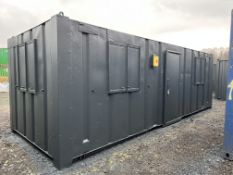 Steel Anti-Vandal Site Office Container, Charcoal, 24 x 9ft, Contents Included, Collection