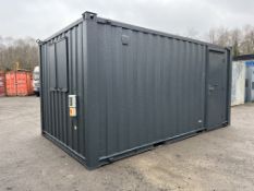 Steel Anti-Vandal Site Split Office Container, Charcoal, 16 x 9ft, Contents Included, Collection