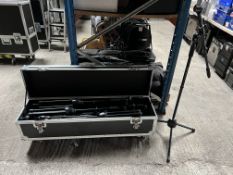 12no. DH Boom Stands with Mobile Flight Case. Lot Location - Vale of Glamorgan. Collection