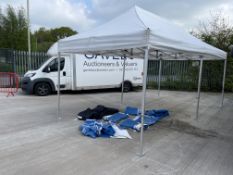 Surf & Turf Instant Shelters 6 x 3m Pop Up Shelter with Blue Sides & Storage Bag. PLEASE NOTE: