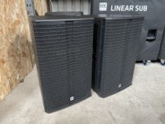 2no. HK Linear 5 MK 2 115 FA Speakers. Lot Location - Vale of Glamorgan. Collection Strictly By