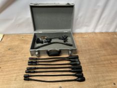7no. Various Gooseneck Mics & Carry Case as Lotted. Lot Location - Vale of Glamorgan. Collection