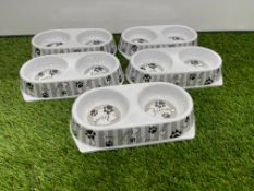 5no. Ancol Dog & Water Bowls. PLEASE NOTE: Collections by Appointment Only from The Auction