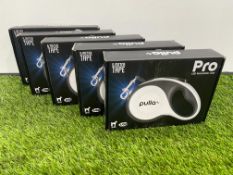 Boxed & Unused 5no. Pulla Pro Led Retra Dog Leads in White & Black. PLEASE NOTE: Collections by