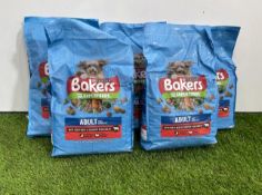 5no. Bakers Beef & Vegetables Adult Dog Food 3kg. PLEASE NOTE: Collections by Appointment Only