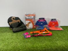XL Dog Sundries Comprising; 3no. Doodlebone Harnesses, Ancol Harness, Doodlebone Collar & The