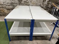 2no. Steel Frame Timber Top Work Bench 2140 x 770 x 930mm. PLEASE NOTE: Collections by Appointment
