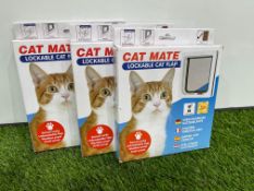 3no. Cat Mate Lockable Cat Flaps Small. PLEASE NOTE: Collections by Appointment Only from The