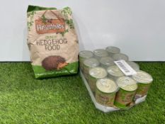 Brambles Meaty Hedgehog Food 12x400g & Brambles Crunchy Hedgehog Food 2kg. PLEASE NOTE: