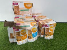 Iams Senior Cat Food 85g Comprising; 4no. 12 Pack Land & Sea Multipack & 3no. 12 Pack Chicken.