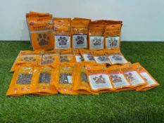 Pet Munchies Dog Treats Comprising; 7no. Wild Salmon & Sweet Potato Sticks, 14no. Liver & Chicken