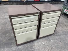 2no. Bisley 4-Draw Steel Undercounter Cabinets 470 x 470 x 710mm