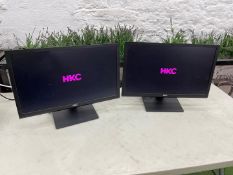 2no. HKC 2476AH 24" Led Display Monitors 100-240V, Complete With Power Supplies