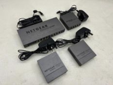 4no. NetGear Switches Comprising; 1no. GS108P, 3no. GS105E Complete With Power Supplies