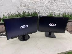 2no. Noc LCD Display Monitors Sizes & Styles Vary, 240LM00010 24" Monitor & 236LM0031 23" Monitor,
