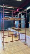 Steel Frame Collapsible Scaffold Tower Complete With 8no. Scaffold Boards, 4no. Braked castors,