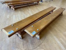 2no. Timber Balance Benches, 2600 x 245 x 300mm. Please Note: Auction Location - Bay Studios, Fabian