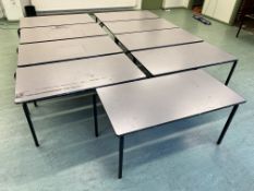 9no. Metal Frame Classroom Tables, Grey Plain Top, 1200 x 600 x 450mm, (F), Note: Photo for