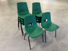 10no. Green Plastic Stackable Chairs, 430mm, Please Note: Photo for Illustration Purposes Only.