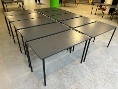 10no. Metal Frame Classroom Tables, Charcoal Top/Dark Trim, 1200 x 600 x 710mm High, (B), Note:
