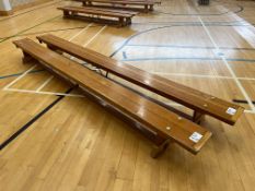 2no. Timber Balance Benches, 3550 x 245 x 300mm. Please Note: Auction Location - Bay Studios, Fabian