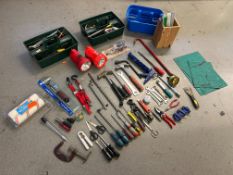 Quantity of Workshop Sundries & Hand Tools Comprising; Screwdrivers, Cutting Mats, Paint Rollers