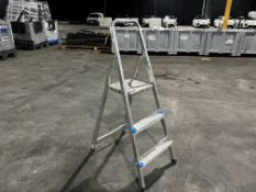 Aluminium 3-Tread Fold Out Step Ladder. Please Note: Auction Location - Bay Studios, Fabian Way,