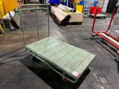 Metal Frame Flat Bed Trolley, 1080 x 630mm Base. Please Note: Auction Location - Bay Studios, Fabian