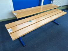 2no. Steel Frame Slatted Timber Benches, 1800 x 400 x 430mm. Please Note: Auction Location - Bay