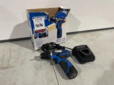 Draper 10.8v Li-ion Cordless Rotary Drill & Charger. Please Note: Auction Location - Bay Studios,