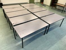 11no. Metal Frame Classroom Tables, Grey Plain Top, 1200 x 600 x 450mm, (G), Note: Photo for