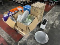 Quantity of Catering Sundries Comprising; Unused Cutlery, Trays, Cups & Plastic Takeaway Containers.
