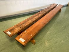 2no. Timber Balance Benches, 2660 x 245 x 300mm. Please Note: Auction Location - Bay Studios, Fabian