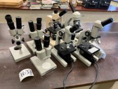 7no. Various Microscopes Comprising; 3no. Binocular & 4no. Monocular. Please Note: Auction