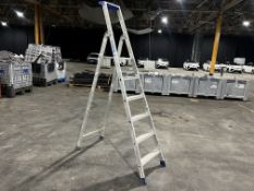 Maxibat Aluminium 6-Tread Fold Out Step Ladder. Please Note: Auction Location - Bay Studios,