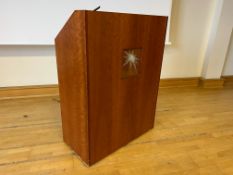 Mahogany Effect Lectern 900 x 450 x 1230mm, Complete With Dell 17" Monitor & Audio Technica AT8647