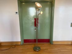 Floor Mounted Chrome 2-Section Light, 240v. Please Note: Auction Location - Bay Studios, Fabian Way,