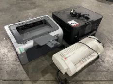 2no. Various Printers Comprising, Epson XP-5105, Hp LaserJet P1006 & Rexel LH240 Laminator. Please