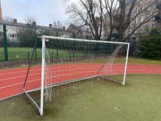 2no. Harrod Sport Aluminium/Steel Foldable Football Goals, Please Note Nets Need Replacing. Combined