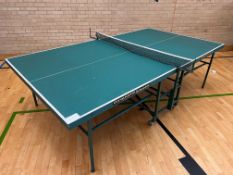 Gymnasia Table Tennis Table on Steel Frame, Mobile. Please Note: Auction Location - Bay Studios,