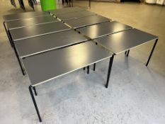 10no. Metal Frame Classroom Tables, Charcoal Top/Light Trim, 1200 x 600 x 760mm High, (A), Note: