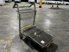 Metal Frame Flatbed Trolley With Basket, 880 x 500mm Bed. Please Note: Auction Location - Bay