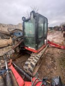 Salvage 2014 Kubota KX080-4 Tracked Excavator, Hours: 6173. The machine suffered impact damage