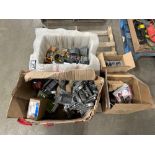 Pallet of Asst. Hangers, Wire, Connectors, Electrical Boxes, Smoke Alarm, etc.