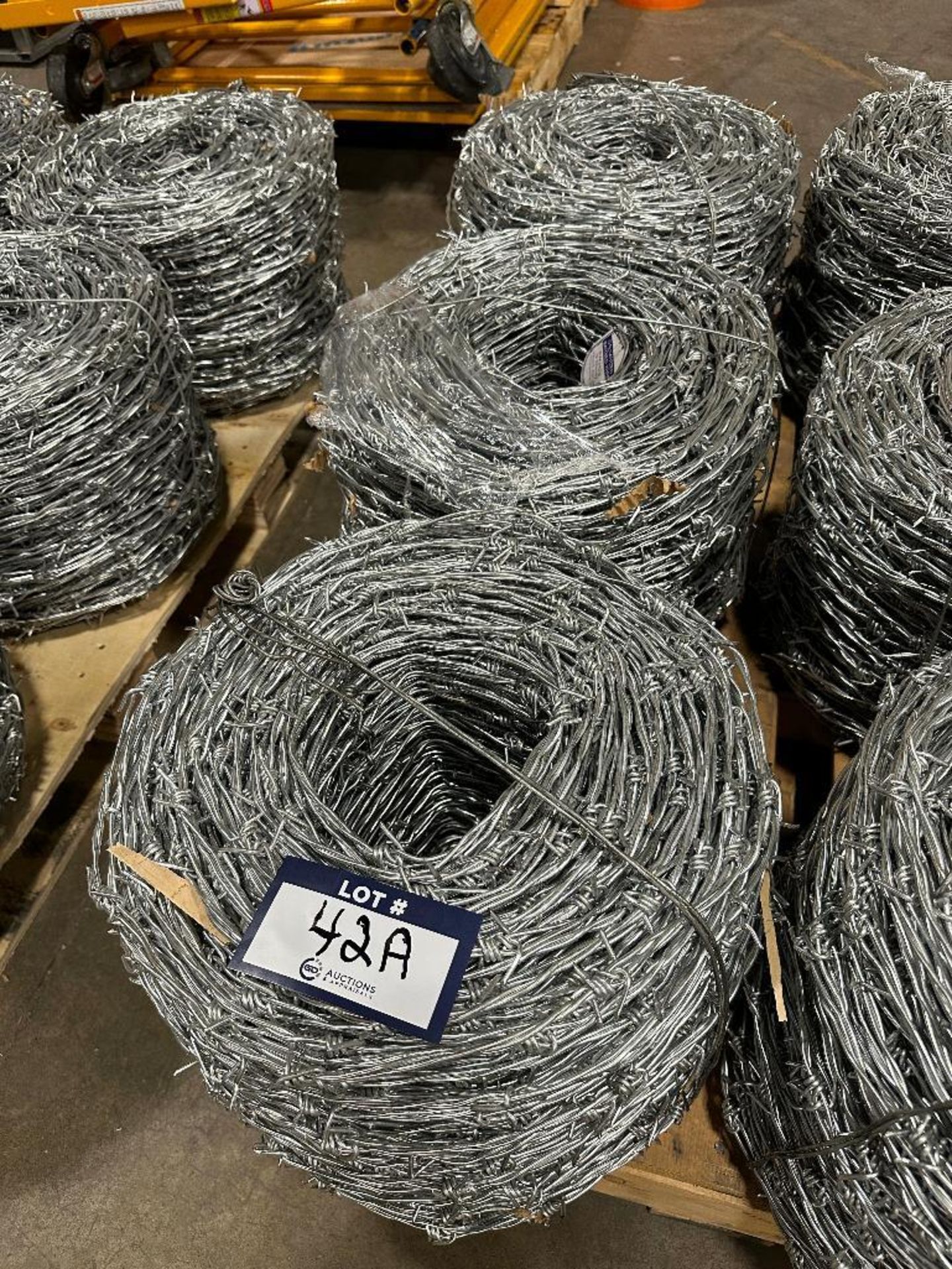 Lot of (3) 80lb. Rolls of Barbed Wire, Barb Spacing 6" - Image 2 of 3